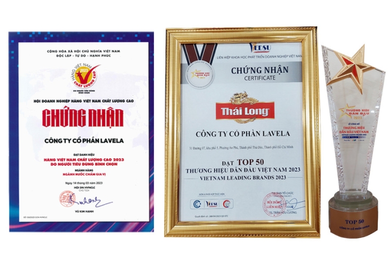 LAVELA VINH DỰ ĐÓN NHẬN DANH HIỆU TOP 50 THƯƠNG HIỆU DẪN ĐẦU NĂM 2023 VÀ HÀNG VIỆT NAM CHẤT LƯỢNG CAO NĂM 2023